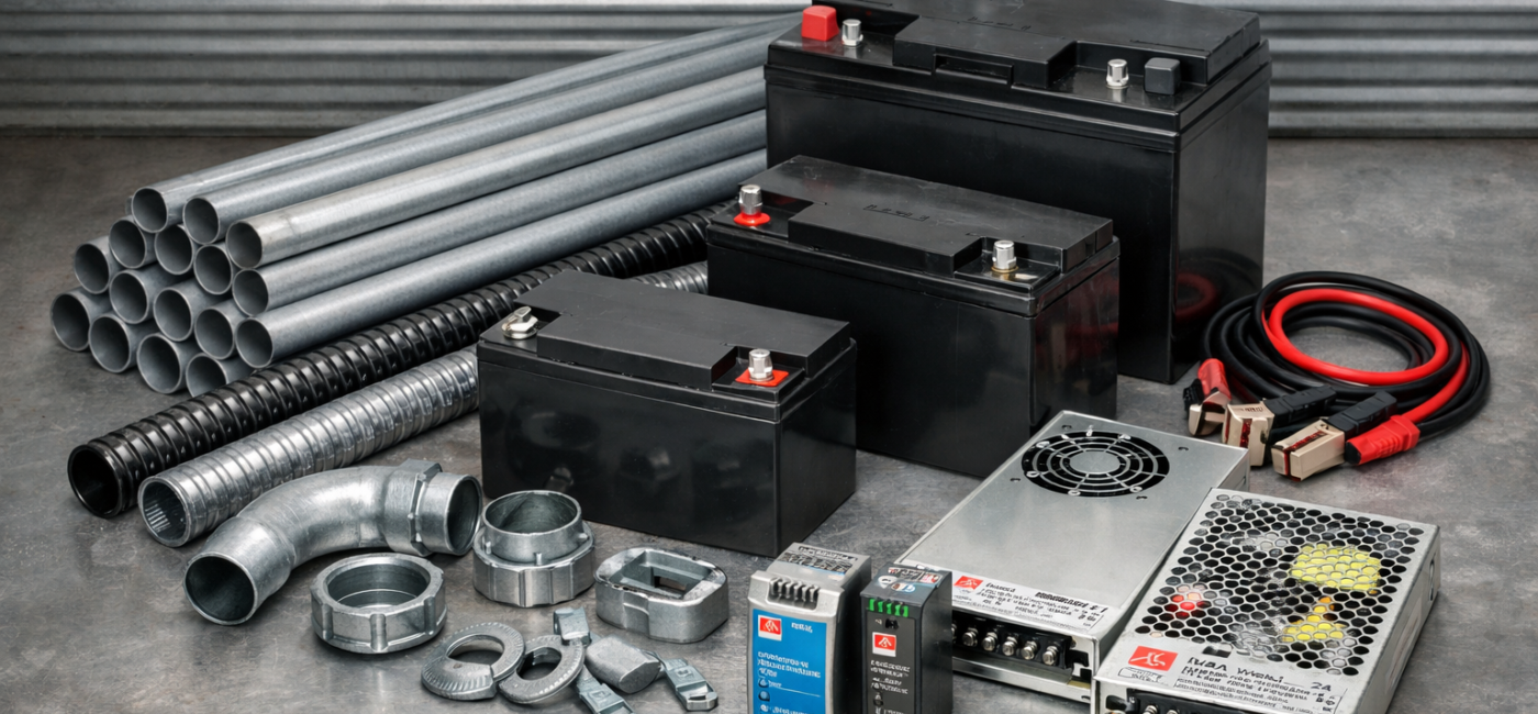 Complete Electrical Guide Qatar 2026: EMT & GI Conduits, Lead Acid Batteries, Meanwell Power Supplies
